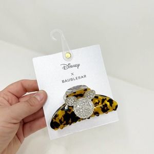 NEW BaubleBar X Disney Tortoise Shell Rhinestone Mickey Hair Clip Claw Clip